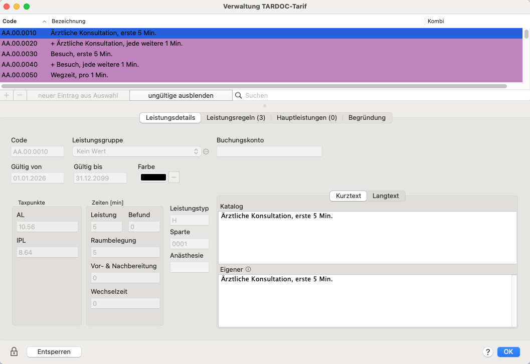 Screenshot tardoc