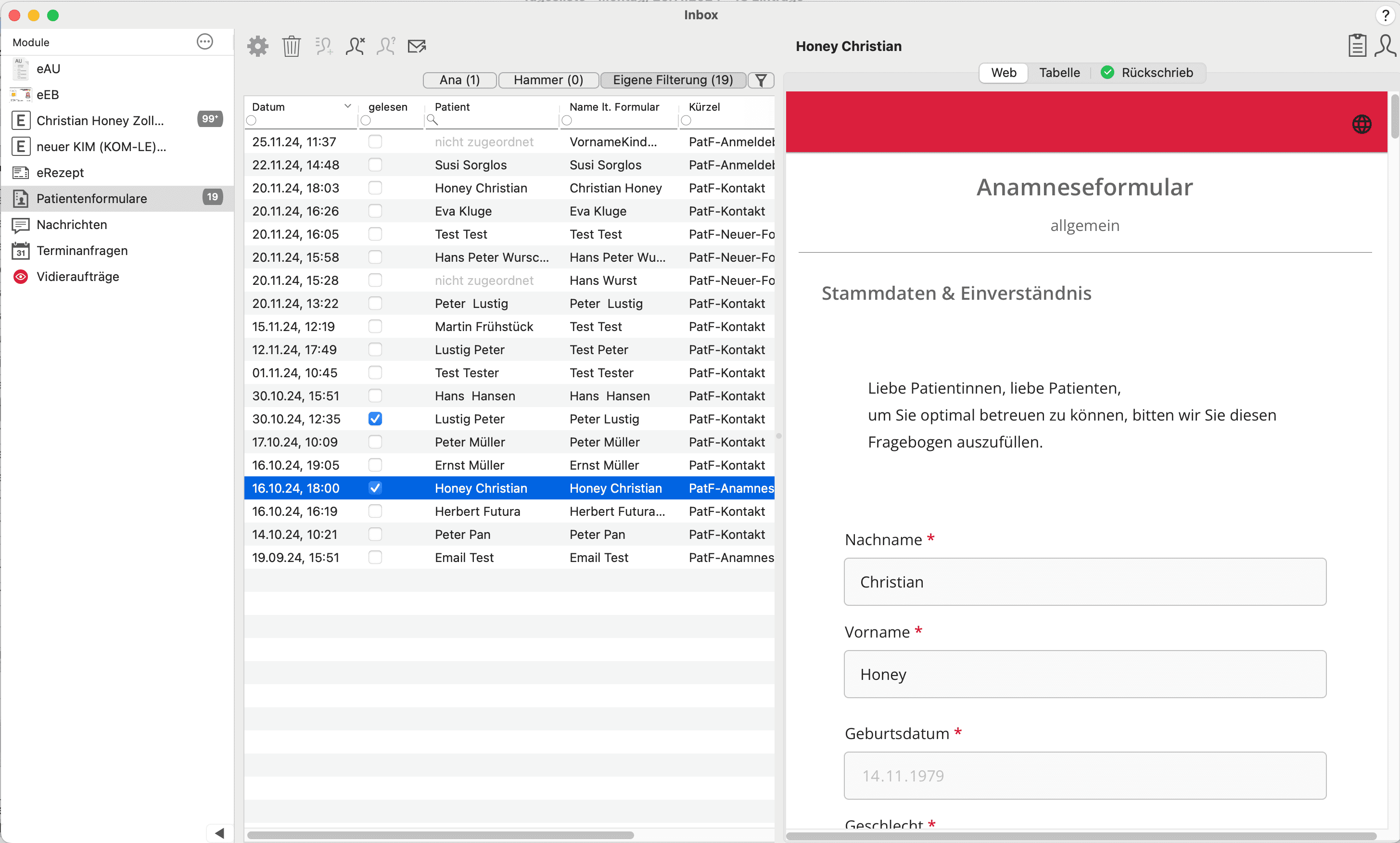 tomedo-screen-patientenformular-inbox anamesebogen